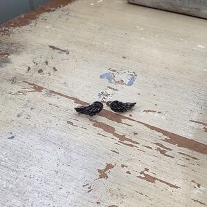 NEW Sundance oxidized SILVER angel Wings earrings